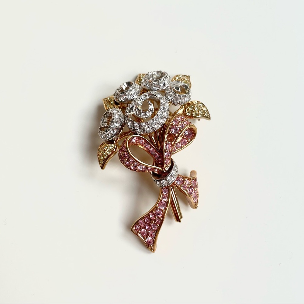 Swarovski Crystal Flower Bouquet Compassion Brooch Pin